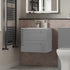 vito 610mm wall hung 2 drawer basin unit basin grey gloss, Alessio, Wall Hung Vanity Unit, 1