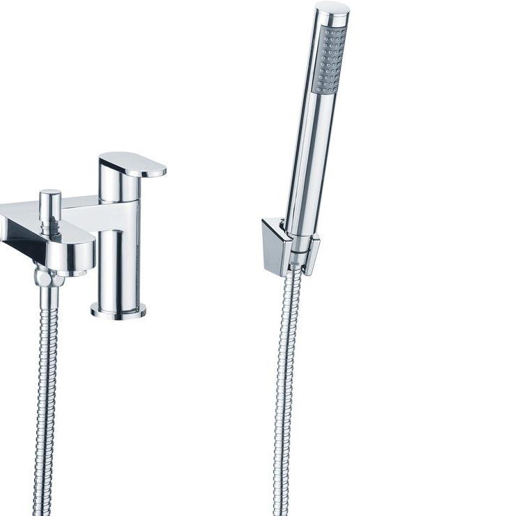 Vito Chrome Bath Filler Tap with Shower Mixer Kit - bathandtile