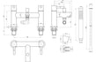vito chrome bath filler tap with shower mixer kit 1, Alessio, Chrome Bath Shower Mixer Taps, Bath Taps, Taps, 6