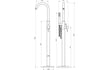 vito chrome freestanding bath shower mixer kit, Alessio, Chrome Bath Taps, Free Standing Bath Taps, Taps, 8