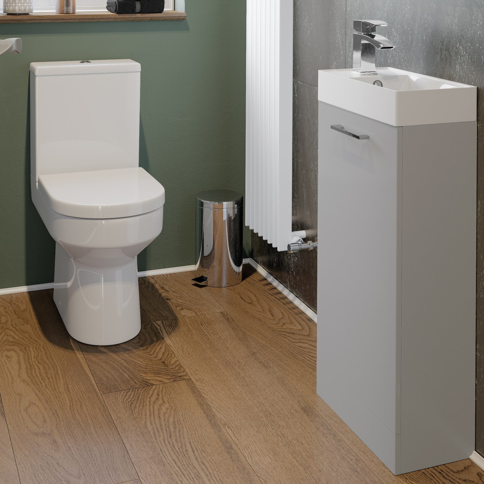 Vito Cloakroom Suite Grey Gloss - bathandtile