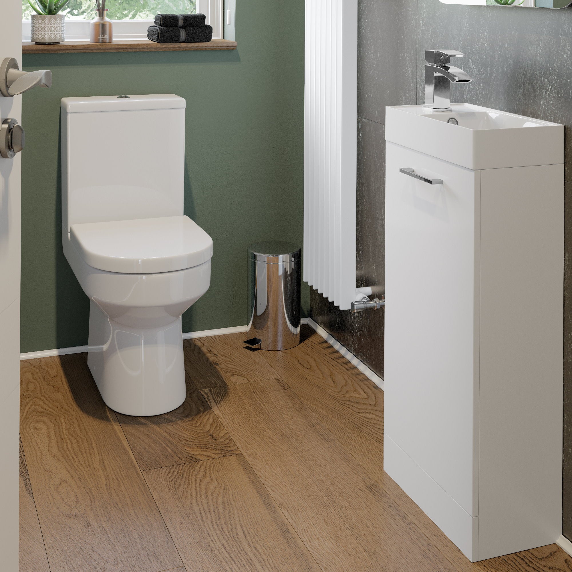 Vito Cloakroom Suite White Gloss - bathandtile