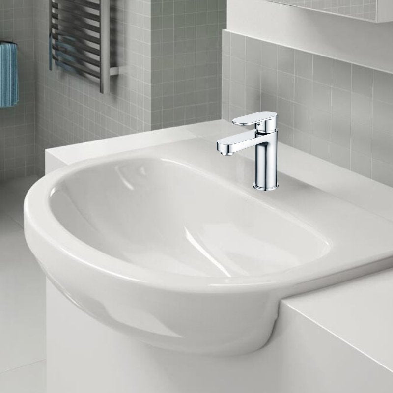 Vito V Chrome Basin Mixer Tap & Waste - bathandtile