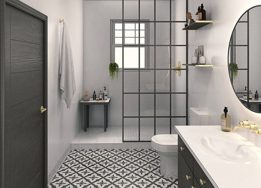 White Frost 1200mm MDF Nu-lock Wet Wall Panel - bathandtile