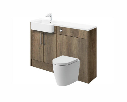 Zaira 1242mm Basin & WC Unit Pack (LH) - Nebraska Oak - bathandtile