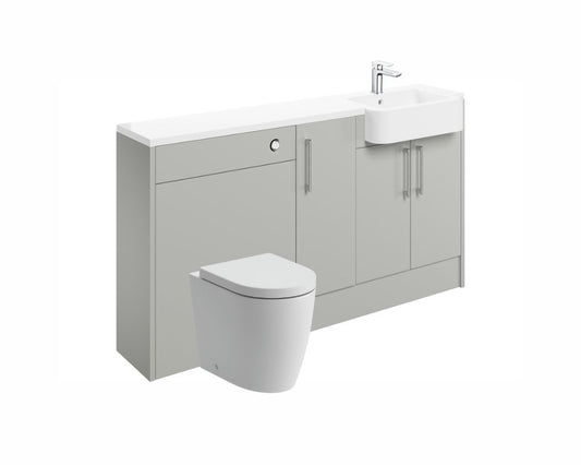 Zaira 1542mm Basin WC & 1 Door Unit Pack (RH) - Light Grey Gloss - bathandtile