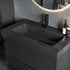 zane 605mm wall hung basin unit black basin matt black, Alessio, Wall Hung Vanity Unit, 3