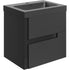 zane 605mm wall hung basin unit black basin matt black, Alessio, Wall Hung Vanity Unit, 6