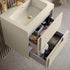 zane 805mm wall hung basin unit co ordinating basin matt cotton oak effect, Alessio, Wall Hung Vanity Unit, 4