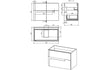 zane 815mm wall hung basin unit white basin matt black, Alessio, Wall Hung Vanity Unit, 5