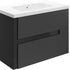 zane 815mm wall hung basin unit white basin matt black, Alessio, Wall Hung Vanity Unit, 3