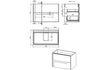 zane 815mm wall hung basin unit white basin matt cotton oak effect finish, Alessio, Wall Hung Vanity Unit, 9