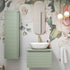 zante 800mm wall hung basin unit worktop willow green, Alessio, Wall Hung Vanity Unit, 1