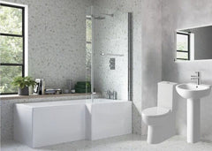 Zen Complete Shower Bath Suite 1700mm Right Hand Bath