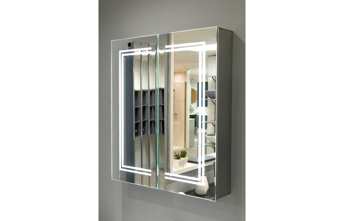 Zenna 600mm 2 Door Front-Lit LED Mirror Cabinet - bathandtile