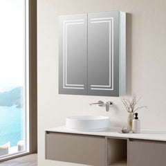 Zenna 600mm 2 Door Front-Lit LED Mirror Cabinet
