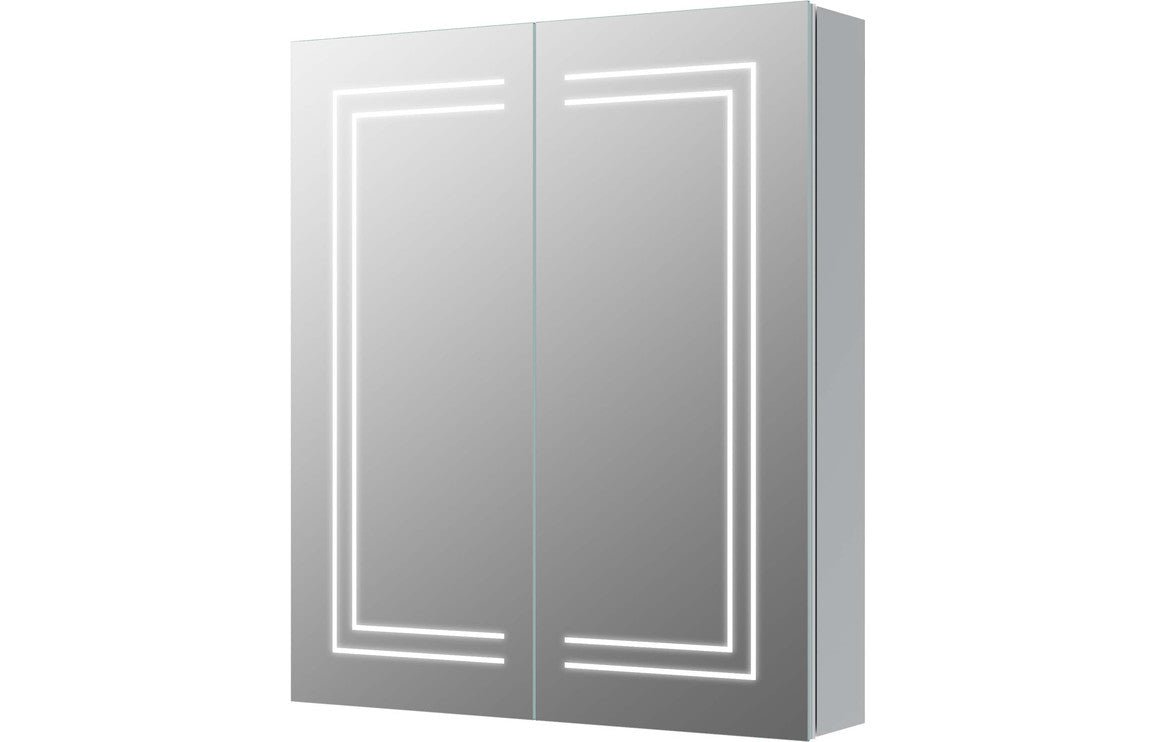 Zenna 600mm 2 Door Front-Lit LED Mirror Cabinet - bathandtile