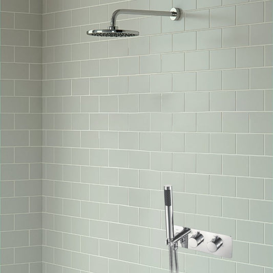 zeno round shower pack twin two outlet with handset brass overhead shower, Alessio, Mixer Showers, Shower Valves, Showers, 1