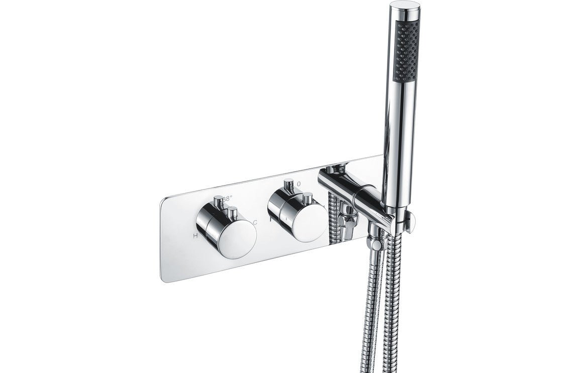 Zeno Thermostatic Shower Valve with Handset - Two Outlet - bathandtile