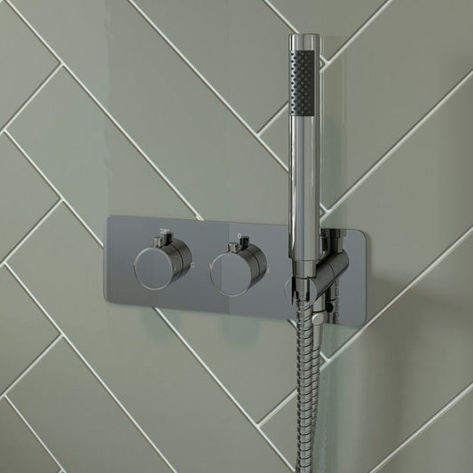 zeno thermostatic shower valve with handset two outlet, Alessio, Mixer Showers, Shower Valves, Showers, 1