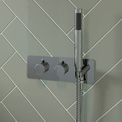 Zeno Thermostatic Shower Valve with Handset - Two Outlet